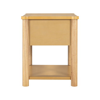 Modern Queen Bed Frame Set with 2 Nightstands - Beige Wood
