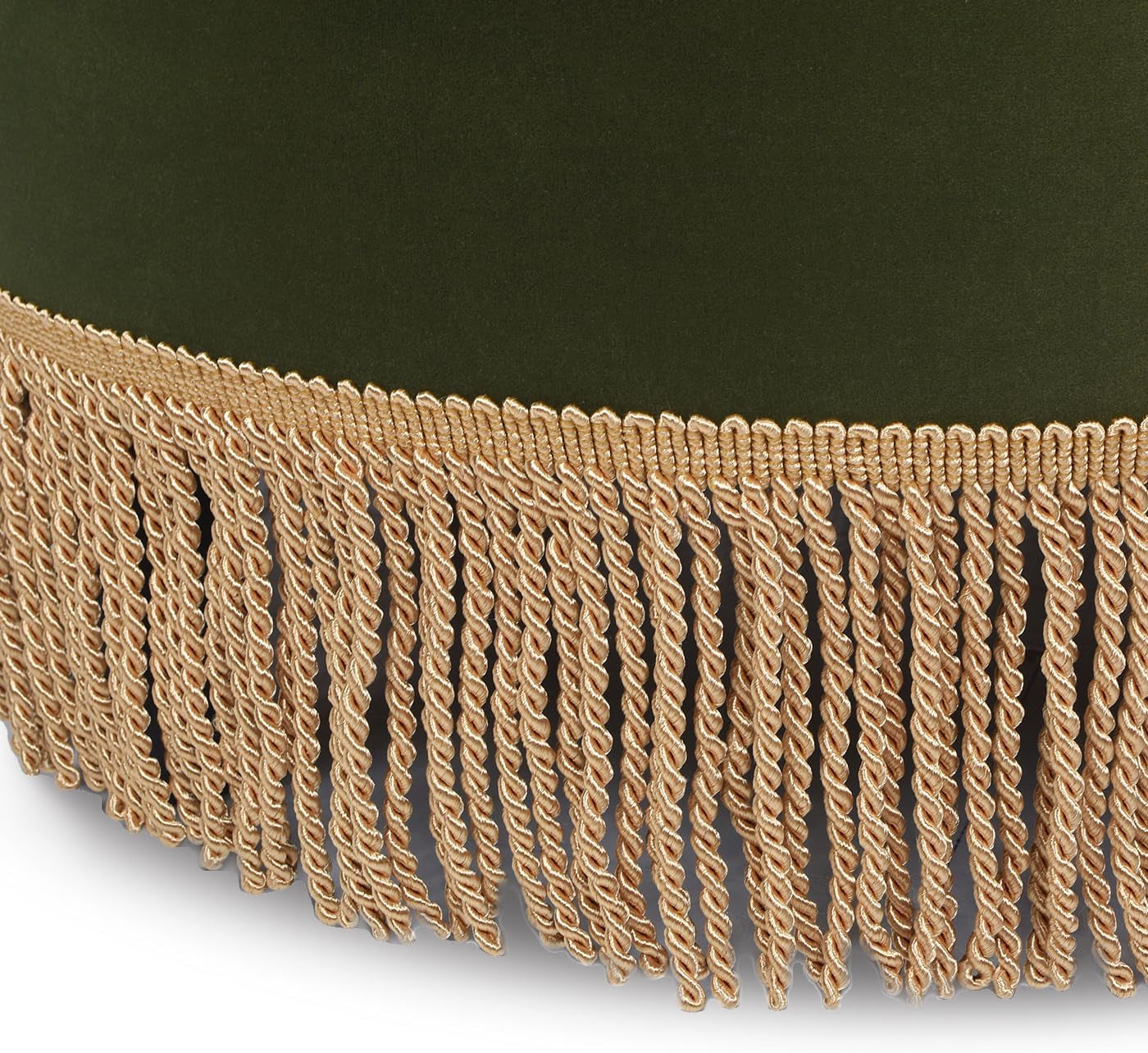 24 Inch Round Premium Textured Upholstered Ottoman - Green