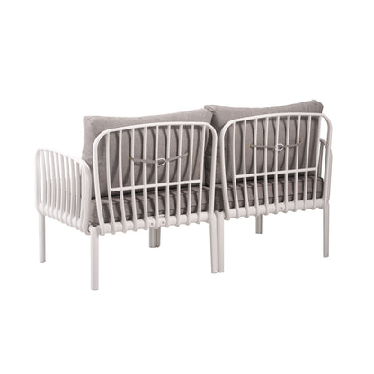 3 Piece Patio Conversation Set - White &amp; Gray