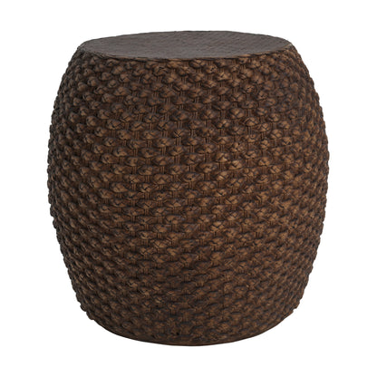 Faux Rattan Indoor/Outdoor Side Table - Brown