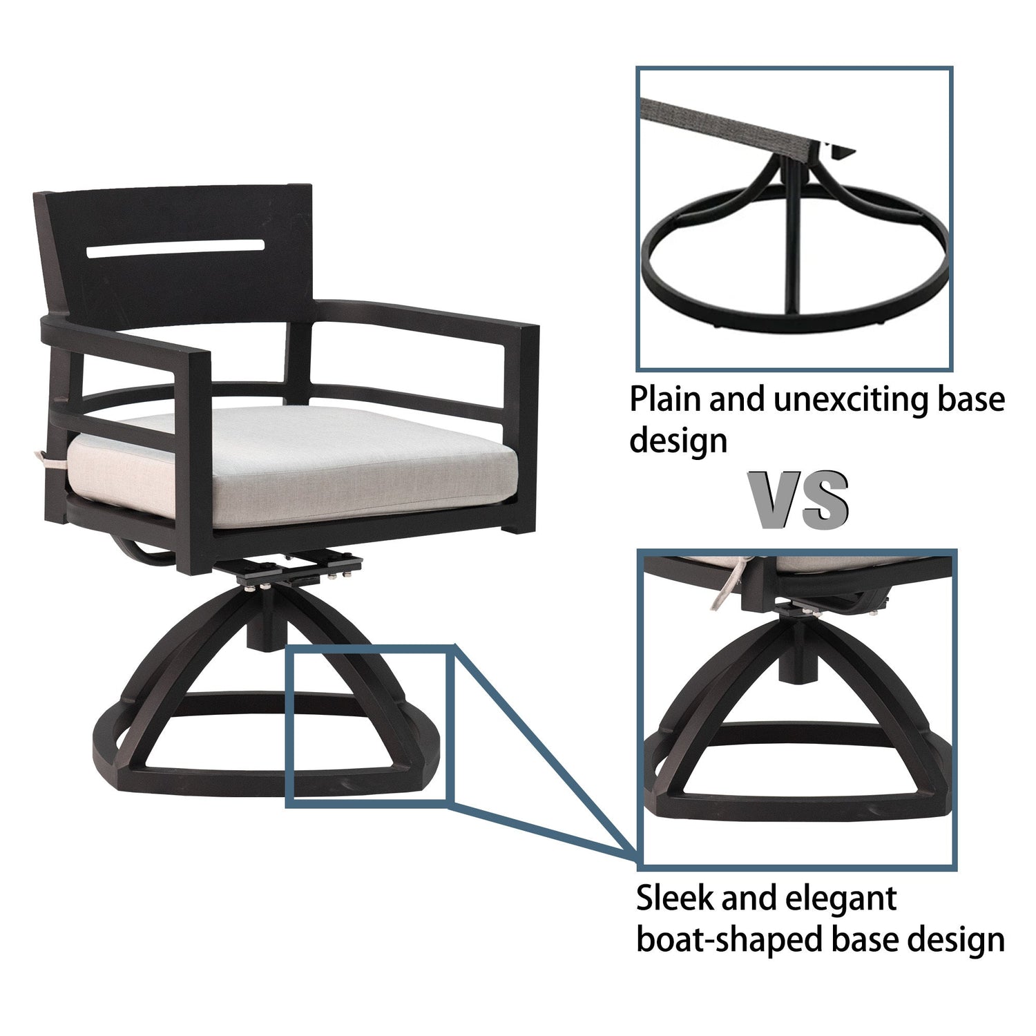 5-Piece Outdoor Aluminum Dining Set - Ember Black