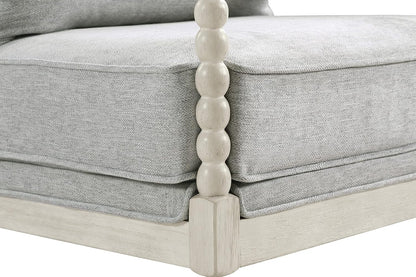 Spindle Accent Chair Smoke Grey Textured Upholstery