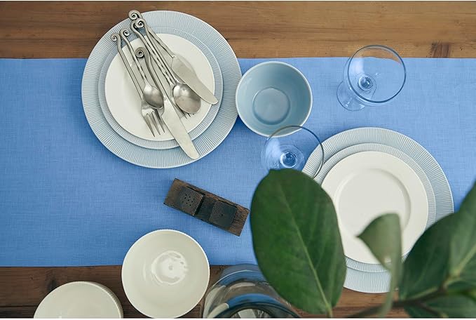 100% Pure Linen Dining Table Runner 14 x 72 Inch - Provence Blue