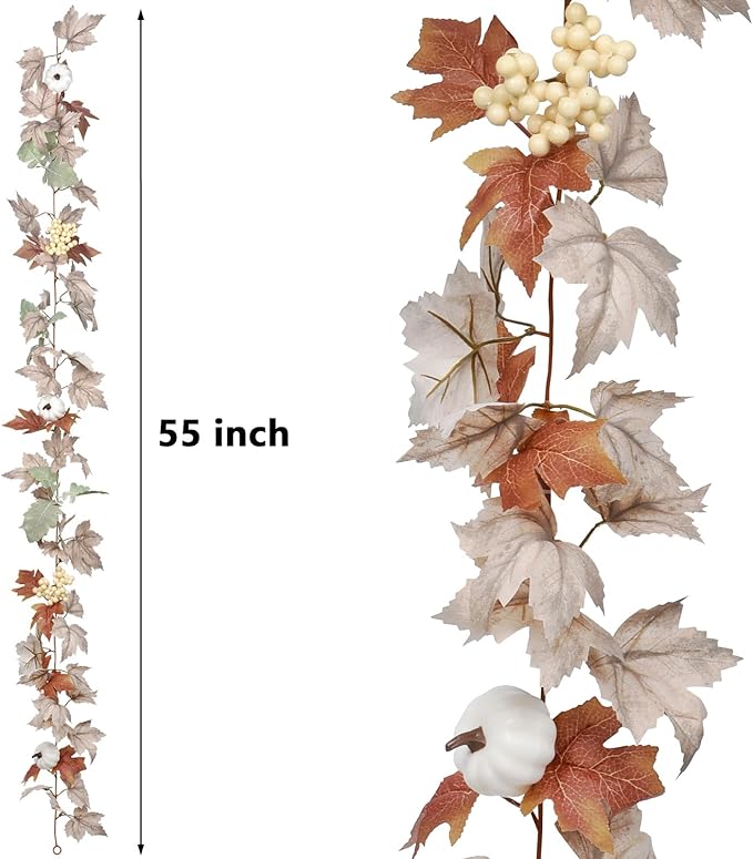 Muted Fall Maple Leaf Garland - 5.9Ft