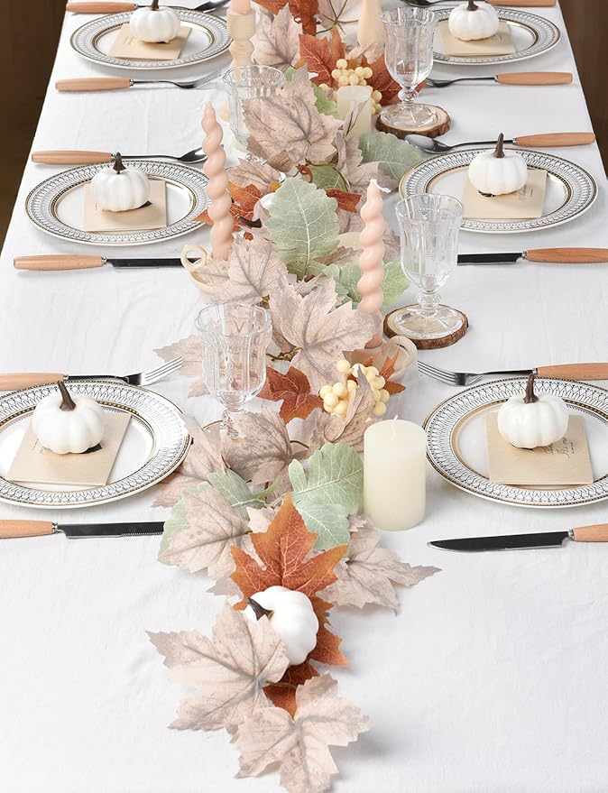 Muted Fall Maple Leaf Garland - 6Ft
