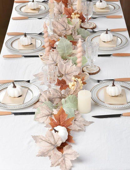 Muted Fall Maple Leaf Garland - 5.9Ft