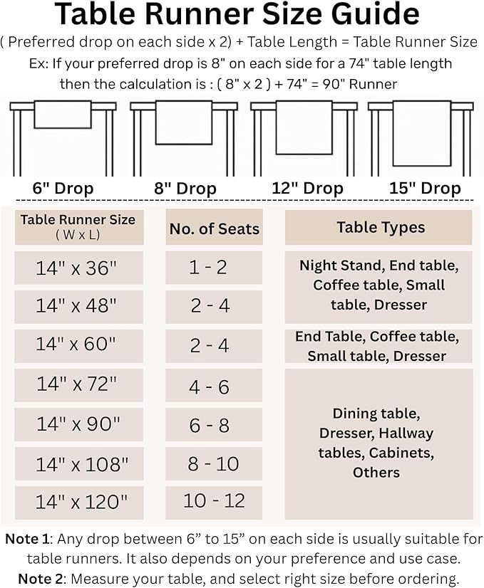100% Pure Linen Small Table Runner in Cinnamon - 14 x 60 Inch