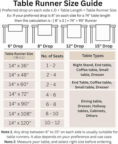 100% Pure Linen Hemstitch Table Runner in Brown Sugar - 14 x 36 Inch