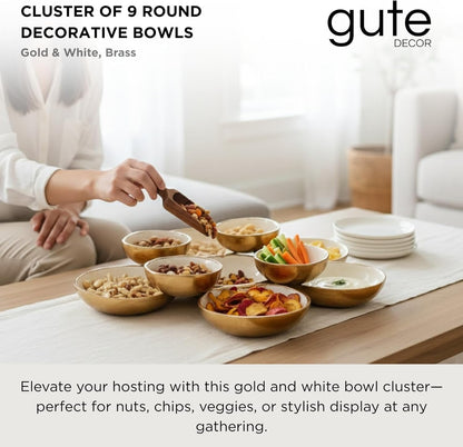 Cluster of 9 Round Serving Bowls