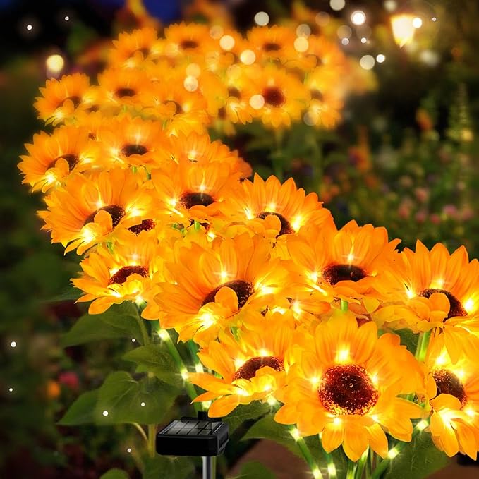 Sunflower Solar Lights - 4 Pack