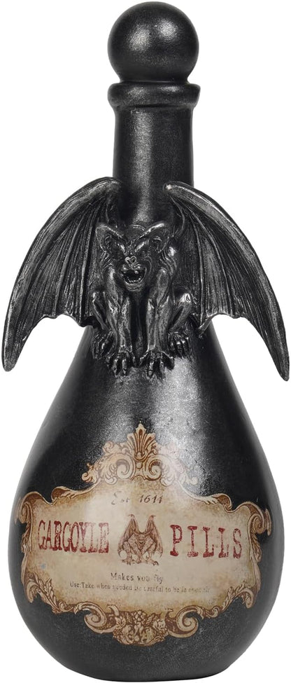 Black Resin Gargoyle Potion Bottle Halloween Decoration