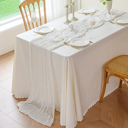 Gauze Table Runner - 10 ft Ivory