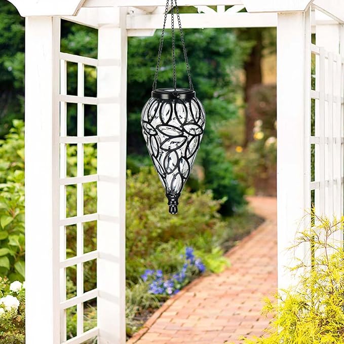 Outdoor LED Solar Hanging Lantern - Cool White