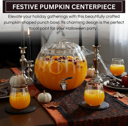 Glass Pumpkin Drink Dispenser - 2 Gallon