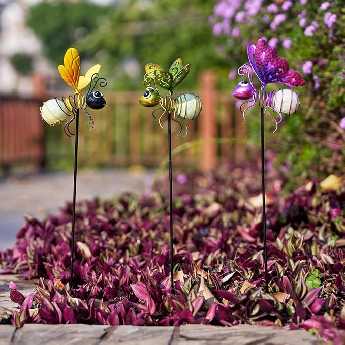 Set of 3 Solar Bee Lights