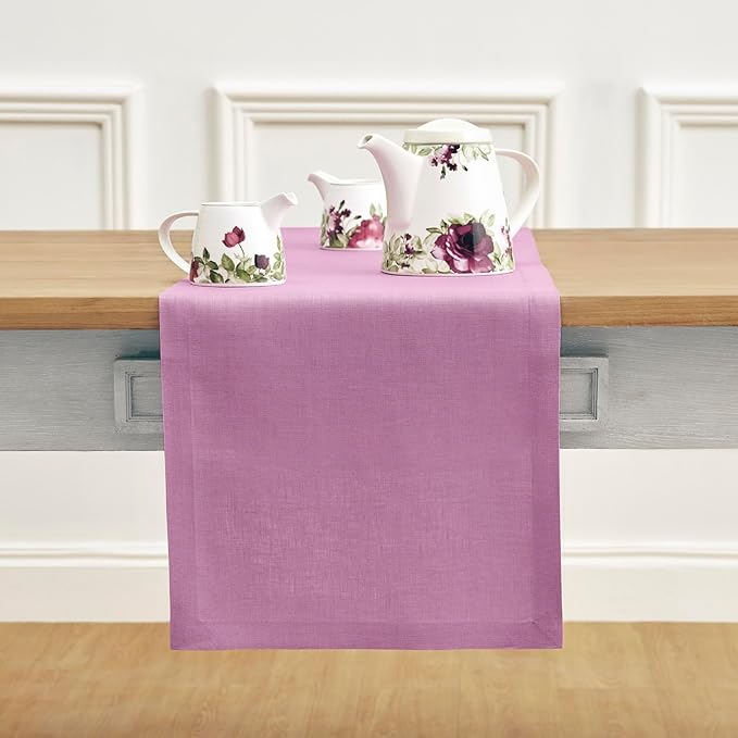 100% Pure Linen 14 x 108" Table Runner - Violet