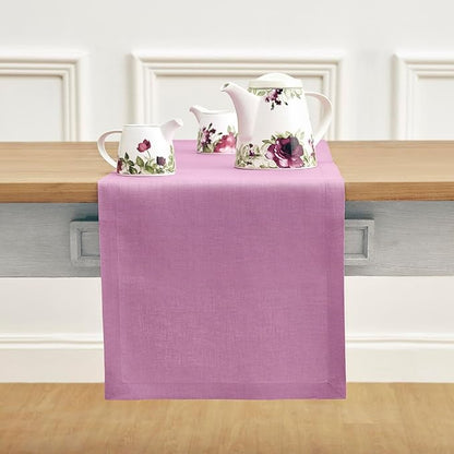 100% Pure Linen 14 x 108" Table Runner - Violet