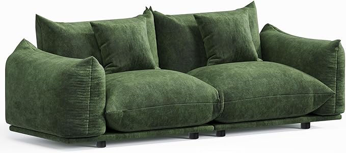 Modern Minimalist Oversized Sofa with Thick Cushion in Green