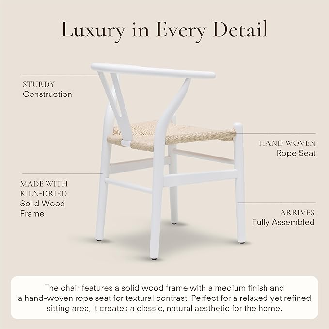 POLY &amp; BARK Weave Dining Chairs – Set of 2 - White