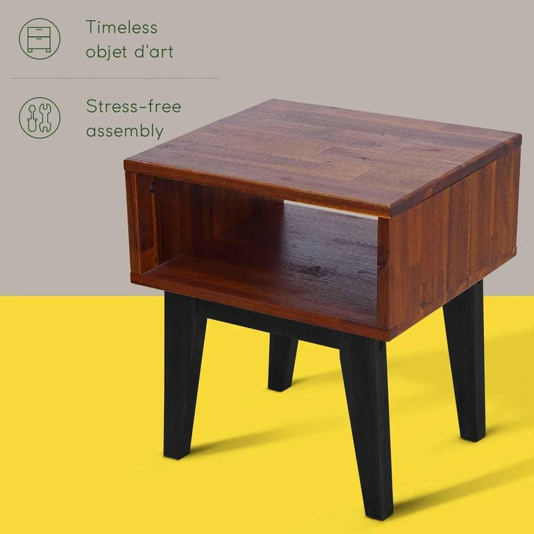 Serena Solid Acacia Wood Nightstand - 6 Colors