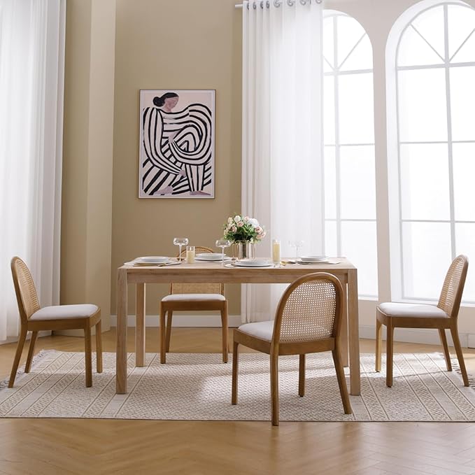 Mid Century Rattain Dining Chairs - Set of 2