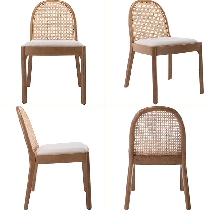 Mid Century Rattan Dining Chairs - Set of 4