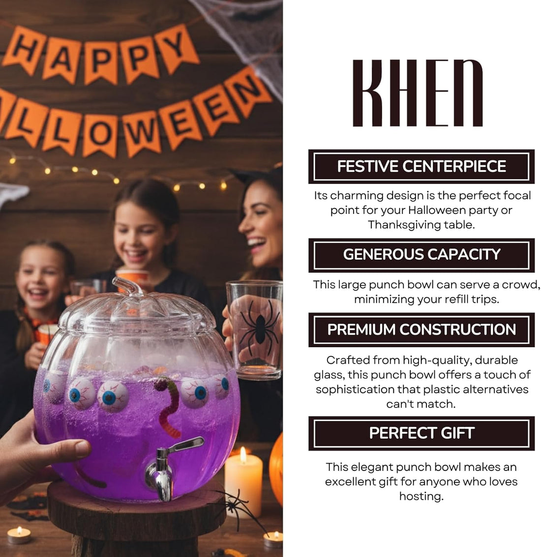 Glass Pumpkin Drink Dispenser - 2 Gallon