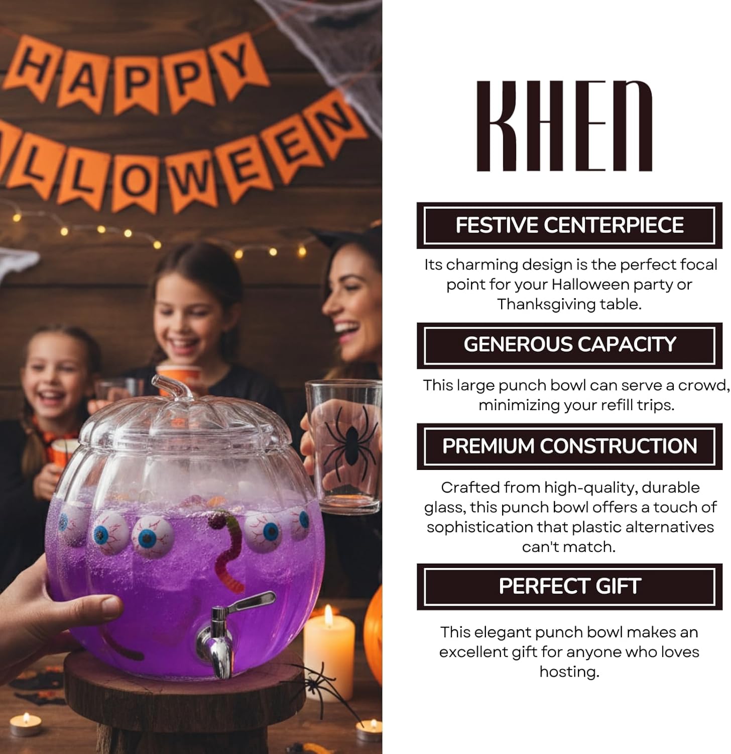 Glass Pumpkin Drink Dispenser - 2 Gallon