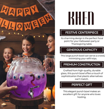 Glass Pumpkin Drink Dispenser - 2 Gallon