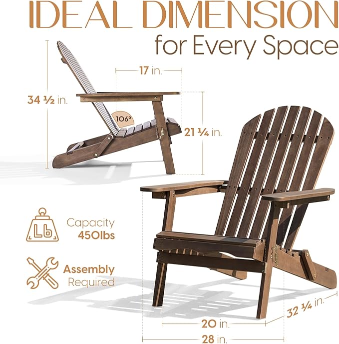 IDZO Outdoor Adirondack Chair - Set of 2
