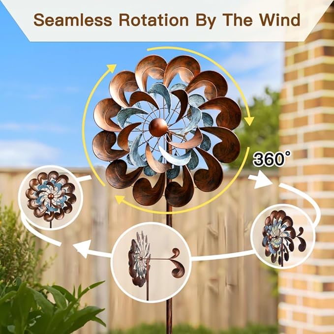 84 inch Copper Wind Sculpture/Spinner