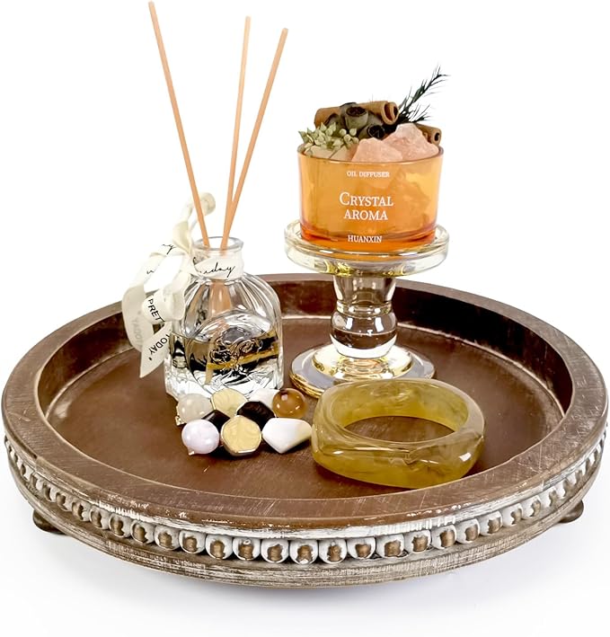 12 Inch Rustic Wooden Decorative Tray