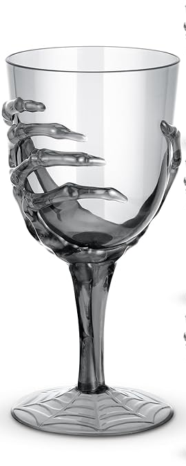 Set of 12 Halloween Skeleton Hand Goblets - 12oz Heavy-Duty Plastic