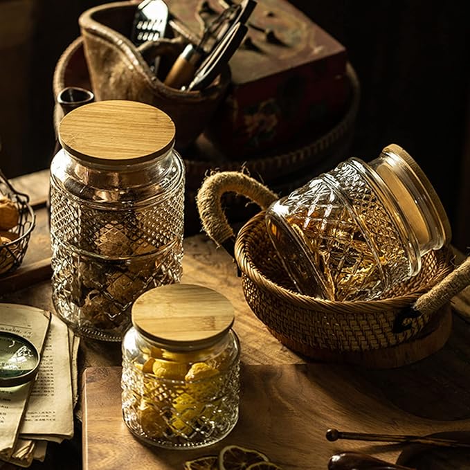 Glass Storage Jar with Bamboo Lid - 38oz