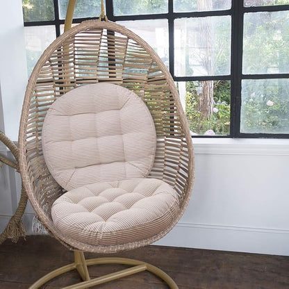 Tiita Striped Beige Round Inddoor/Outdoor Cushions - 2 pack, 22"