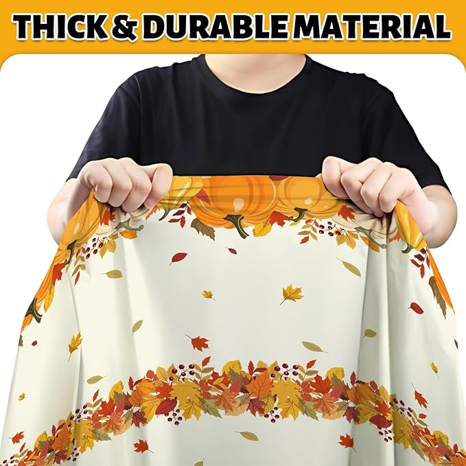 4-Pack Plastic Tablecloths - Fall Pumpkins