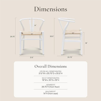 POLY &amp; BARK Weave Dining Chairs – Set of 2 - White