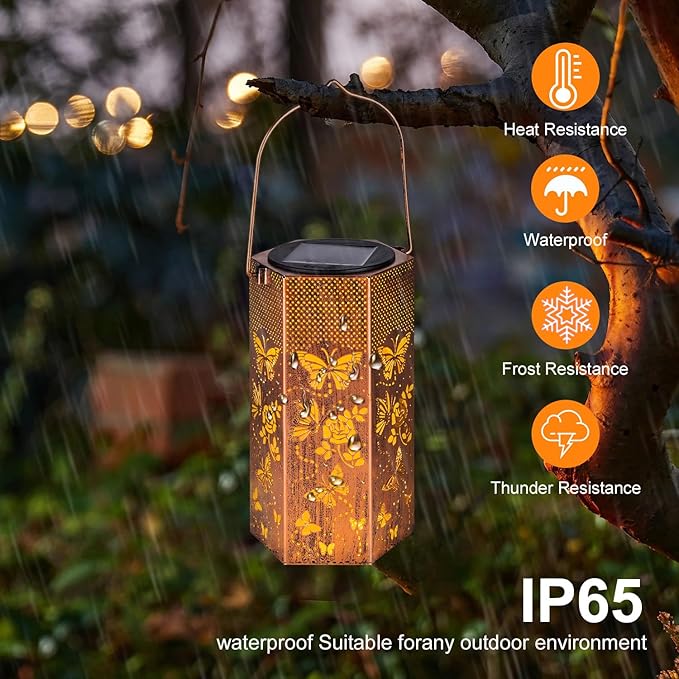 2 Pack Butterfly Solar Lanterns
