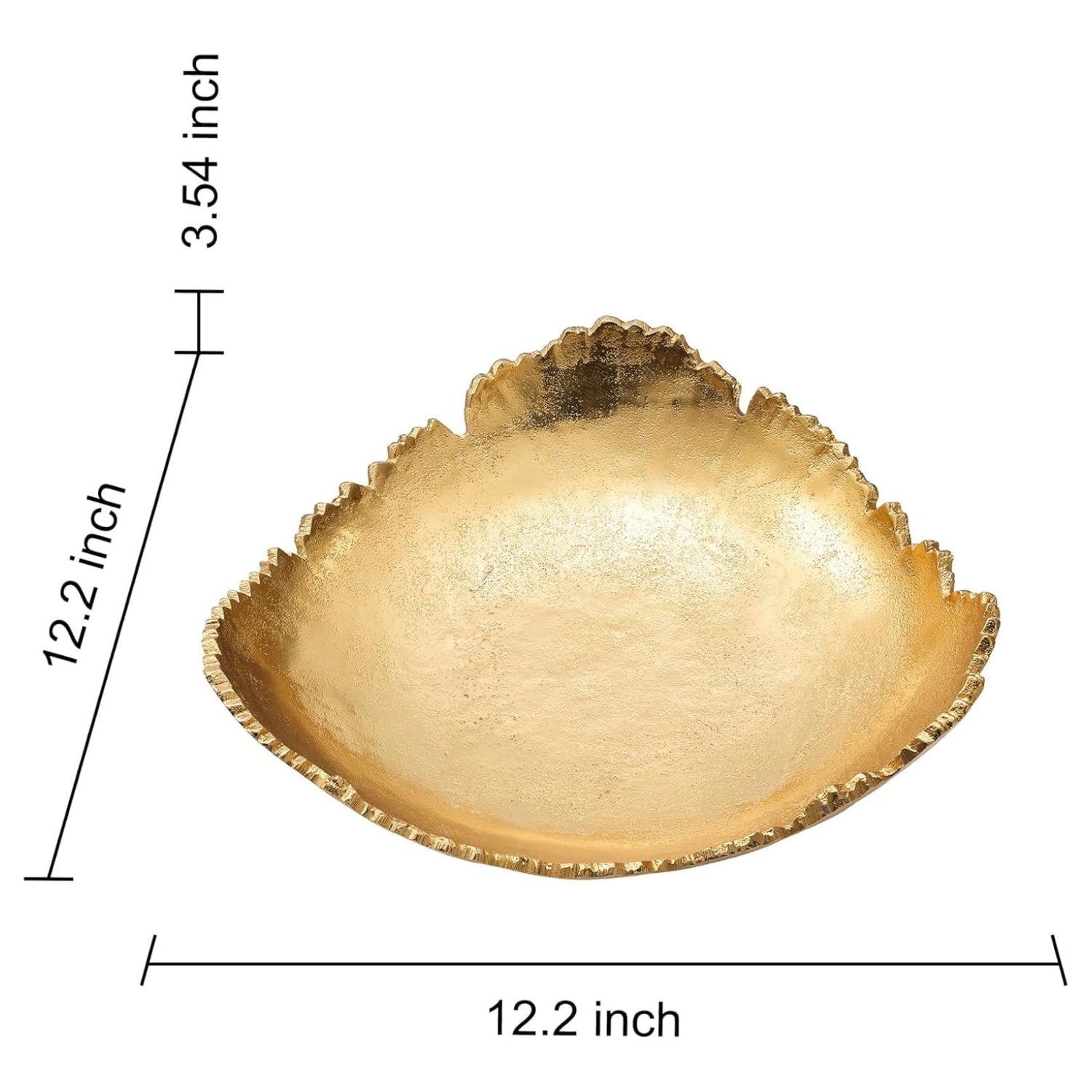 Gold Platter Bowl – Modern Aluminum Decorative Centerpiece with Textured Metallic Finish