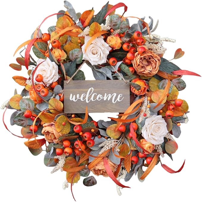24 Inch Fall Wreath with Lamb&