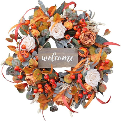 24 Inch Fall Wreath with Lamb&