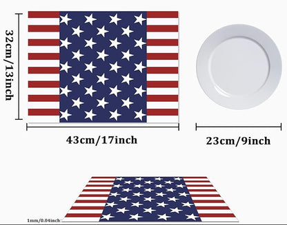 Set of 6 Plastic Placemats - Stars and Stripes