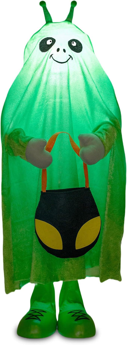 32" Light up Trick or Treater - Green Alien