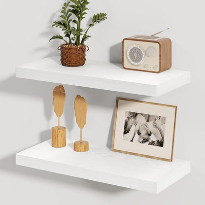 24" Floating Shelves, Set of 2 - White