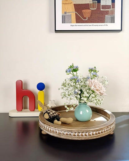 12 Inch Rustic Wooden Decorative Tray