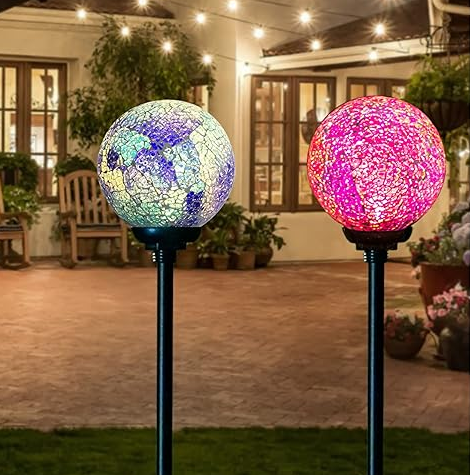 VCUTEKA Solar LED Mosaic Lights - 2 Pack
