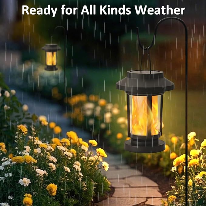 4 Pack Flickering Flameless Solar Lanterns