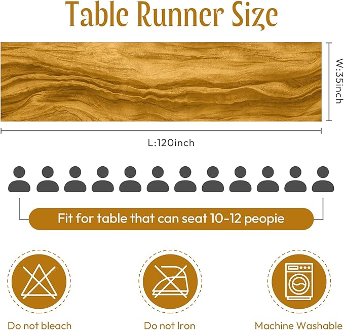 Gauze Table Runner - 10 ft Honey