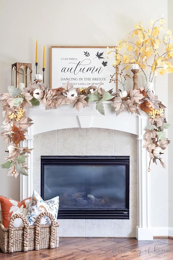 Muted Fall Maple Leaf Garland - 6Ft