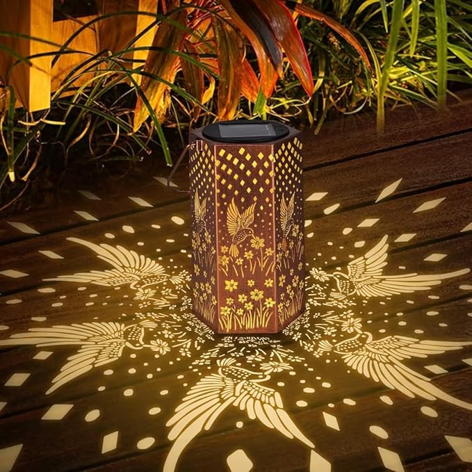 Bronze Hummingbird Solar Lantern